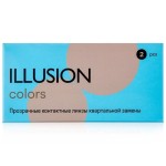 Линзы контактные, Illusion (Иллюжн) 2 шт Колорс bc 8.6 квартальной замены прозрачные (-1.25)