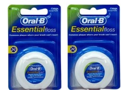 Зубная нить (флосс) oral-b эссеншл вощеная мятная 2 шт.