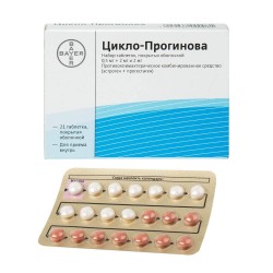 Цикло-прогинова, таблетки покрытые оболочкой 0.5 мг+2 мг и 2 мг 21 шт