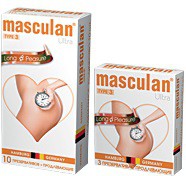 Презервативы Маскулан продлевающие с анестетиком колечками и пупырышками 10 шт.