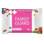 Салфетки влажные детские, Family Guard (Фэмили Гард) 15 шт Баббл Гам